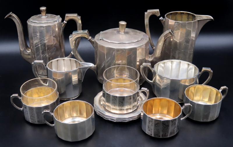 SILVER. (16) Pc. Austrian .800 Silver Tea Service. (1 of 14)