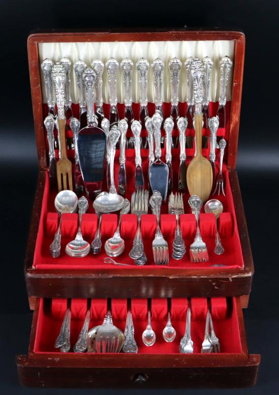 STERLING. Gorham King Edward Sterling Flatware Set (1 of 15)