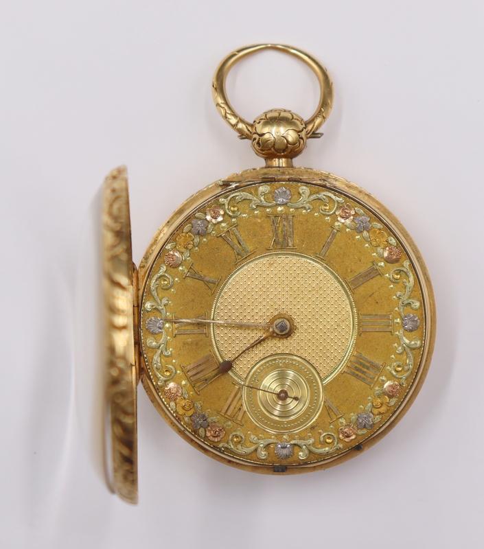 JEWELRY. English 14kt Gold Fusee Pocket Watch. (1 of 12)