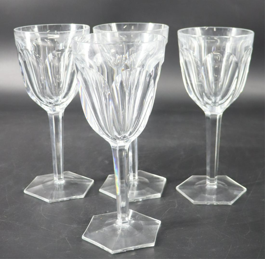 BACCARAT. 4 Large "Malmaison" Goblets: From a Long Island NY home . - Dimensions: 10"H