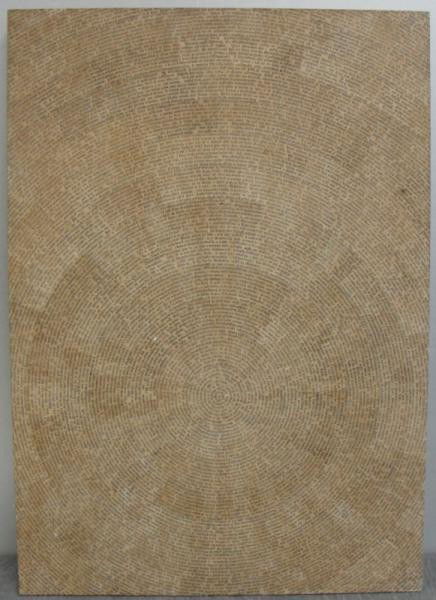 KOLAR, Jiri. 1973 Base of Collage Construction: "Planet." As is - base only. Signed and dated verso. Albright-Knox Art Gallery label verso. Jiri Kolar, Czech, 1914 - 2002. From a Scarsdale, NY collector. Dimensions: 39.25" high x 27.5" wide.