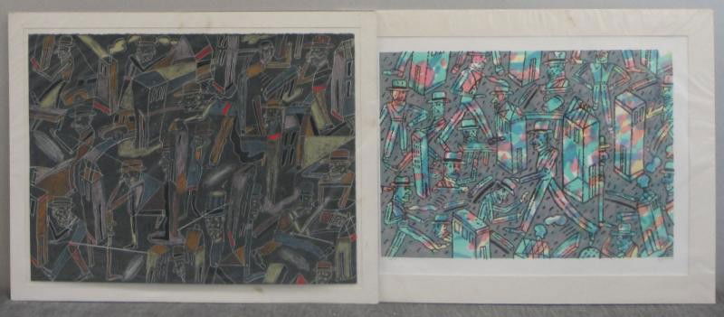 SEGUI, Antonio. Two 1989 Lithographs.: Both pencil signed lower right and in an edition of 100. Antonio Seguí, Argentine, b. 1934. From a Scarsdale, NY collector. Dimensions: 24" high x 31.5" wide & 19.5" high x 27.5" wide. Condition: Unf