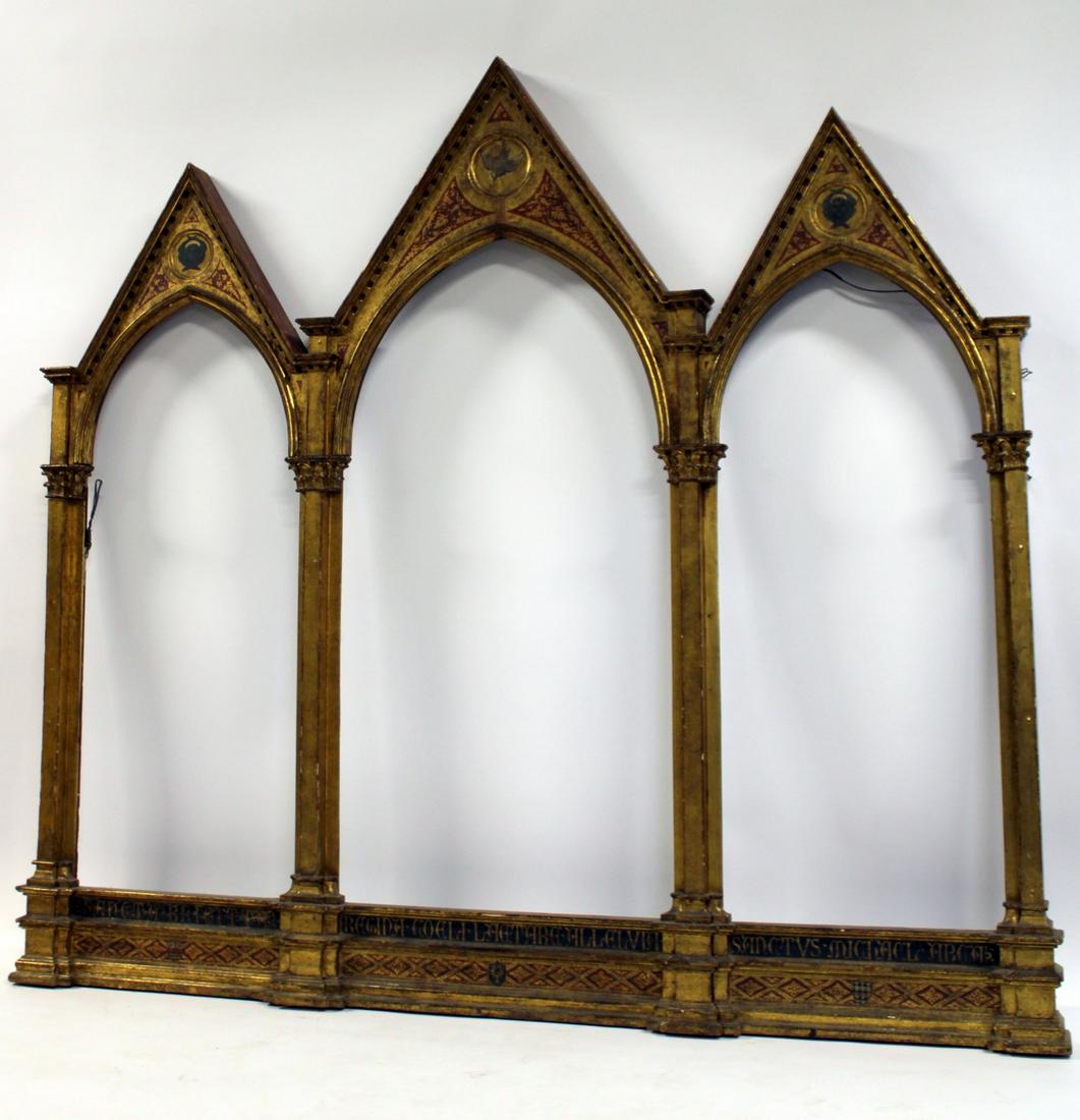 Large Antique Gothic Carved, Gilt & Polychrome (1 of 12)