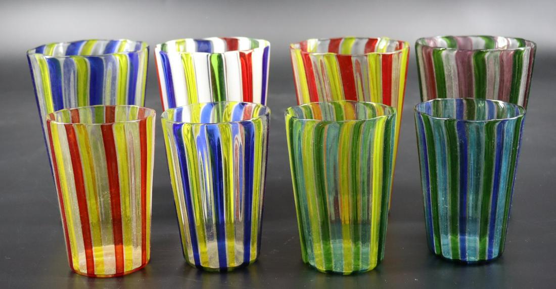 A Set of 8 Glasses Gio Ponti For Venini. (1 of 7)