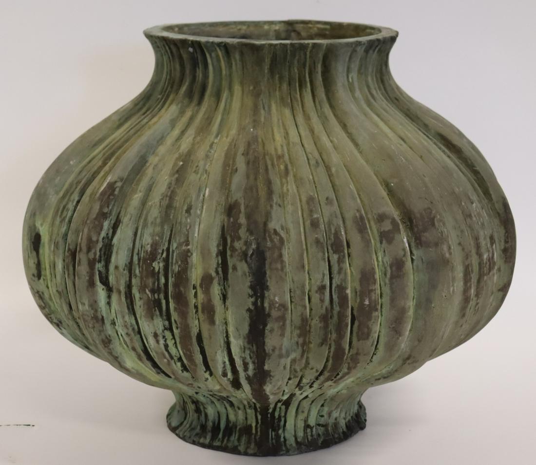 Large Antique Patinated Bronze Pot. (1 of 3)