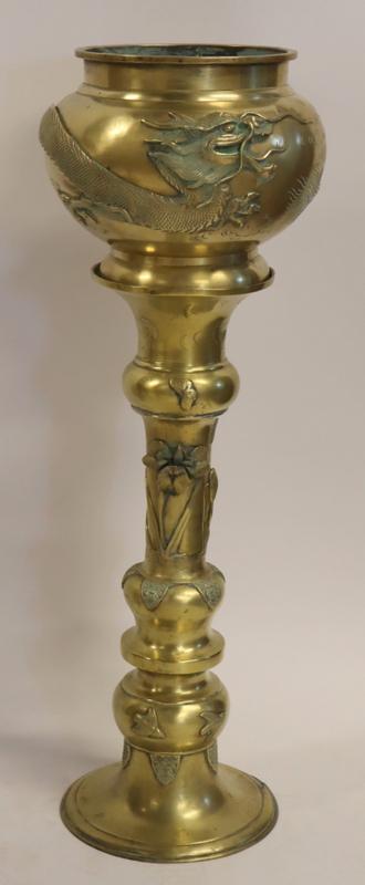 Chinese Brass Dragon and Flower Jardiniere on (1 of 12)