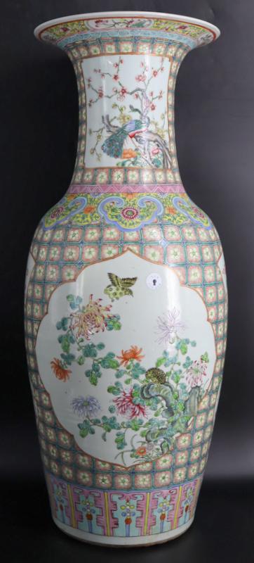 Large 19th C Chinese Famille Rose Floor Vase. (1 of 20)