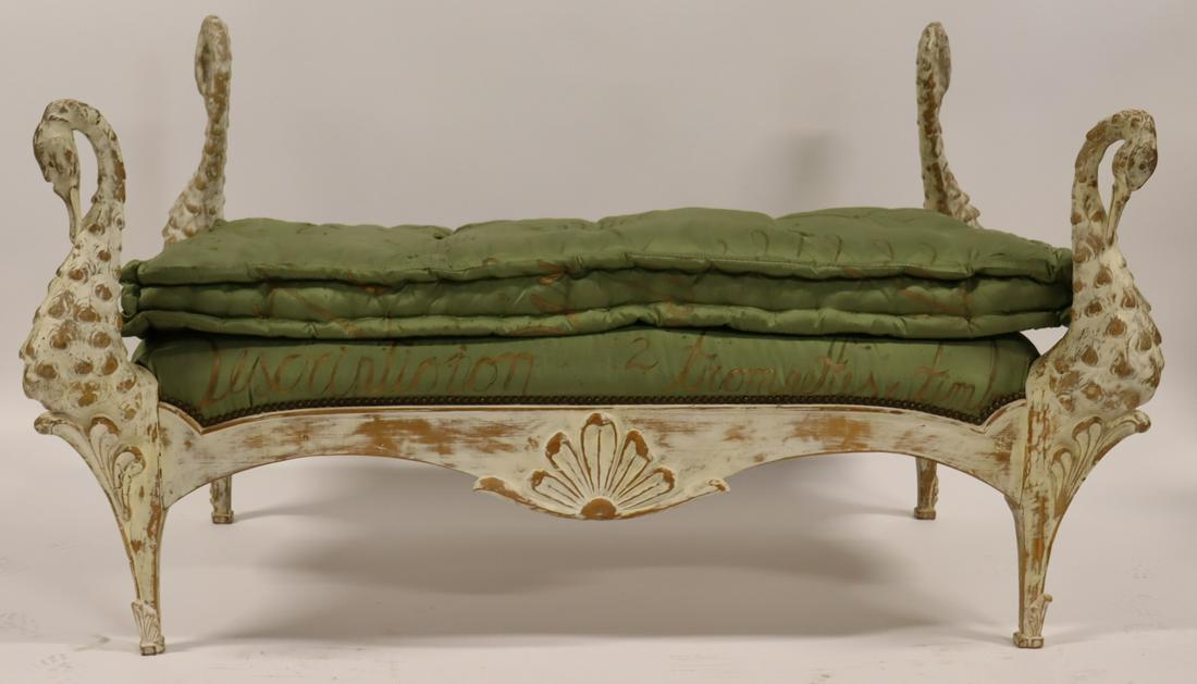 Maison Jansen (Attrib) Carved, Paint & Gilt Swan (1 of 19)