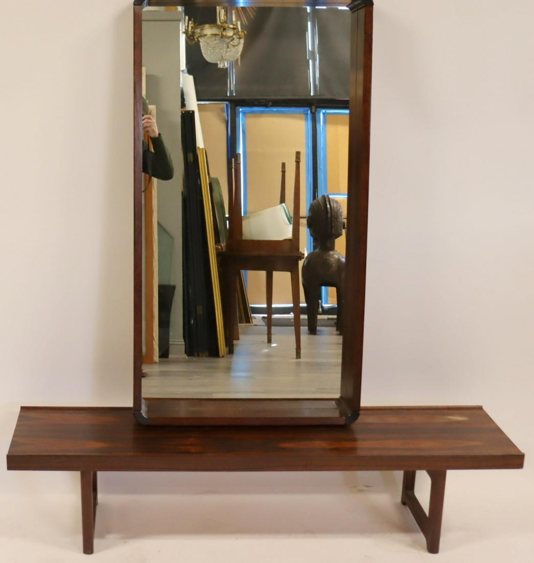 Danish Modern Rosewood Bench & Mirror. (1 of 10)
