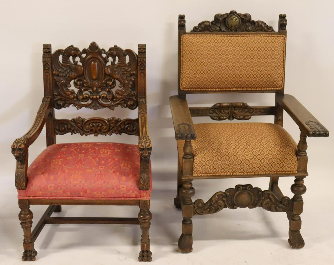 2 Antique Carved Chairs Incl. A Russian One. (1 of 9)