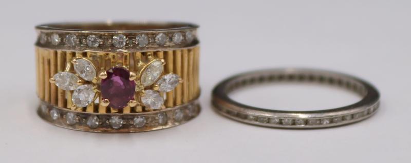 JEWELRY. (2) 18kt Gold and Diamond Rings. (1 of 11)