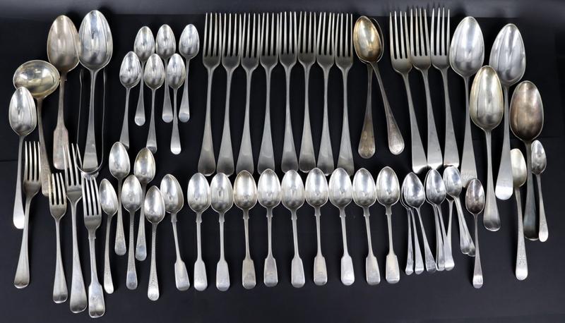 SILVER. Assorted English Silver Flatware. (1 of 20)