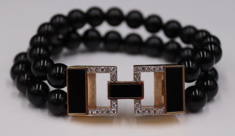 JEWELRY. Signed M+J Savitt 14kt Gold, Onyx and (1 of 10)