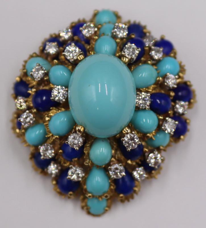 JEWELRY. 18kt Gold, Turquoise, Lapis Lazulis and (1 of 8)