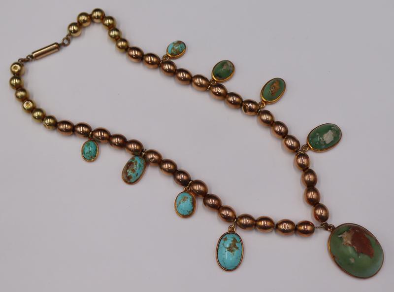 JEWELRY. 10kt Gold, Gold-Tone and Turquoise Squash (1 of 11)
