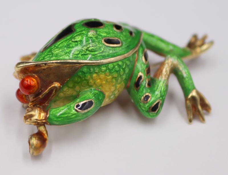 JEWELRY. Signed Martine 14kt Gold and Enamel (1 of 9)