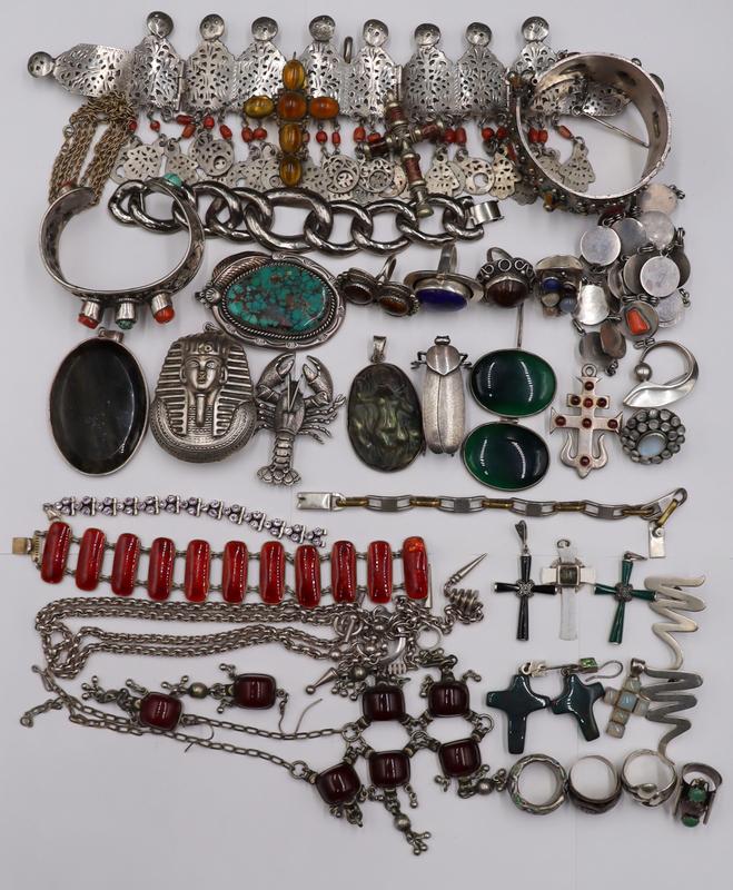 JEWELRY. Assorted Sterling, Silver and Costume (1 of 10)