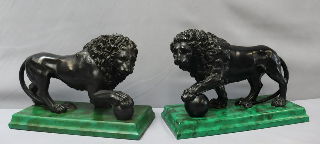 Maitland Smith Pair Of Composition Lions (1 of 8)