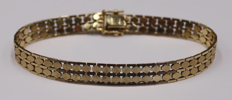JEWELRY. Italian 14kt Gold Geometric Link Bracelet (1 of 7)