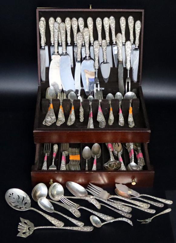 STERLING. Massive Stieff Rose Sterling Flatware (1 of 19)