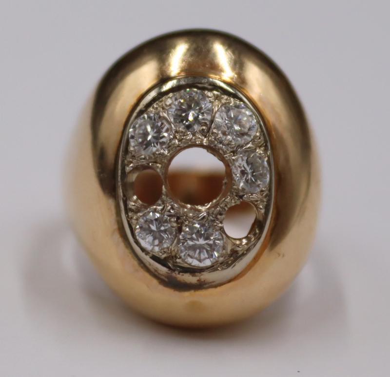 JEWELRY. 14kt Gold and Diamond Ring. (1 of 7)