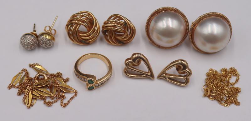 JEWELRY. Assorted Gold Jewelry Grouping. (1 of 14)