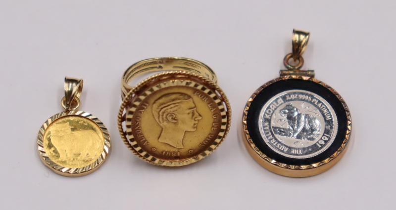 Jewelry. Assorted Gold and Platinum Coin Jewelry. (1 of 11)