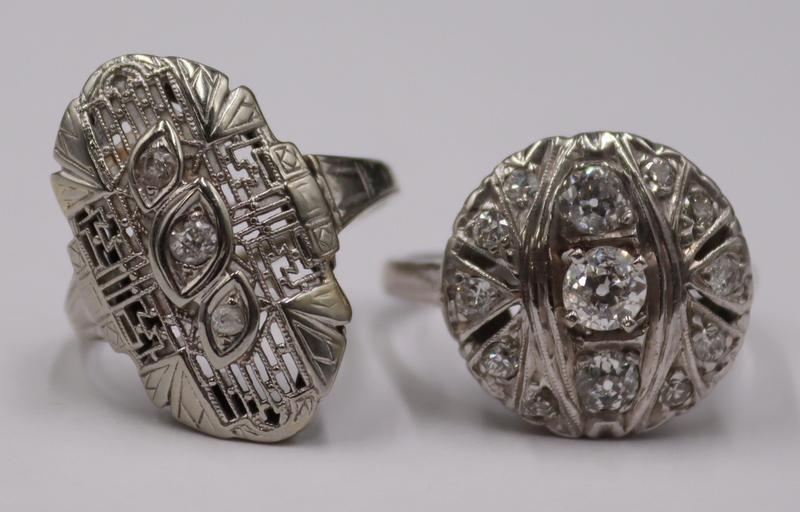 JEWELRY. (2) 14kt Gold and Diamond Rings. (1 of 10)