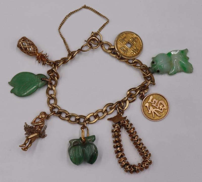 JEWELRY. 14kt Gold Charm Bracelet with (8) (1 of 9)