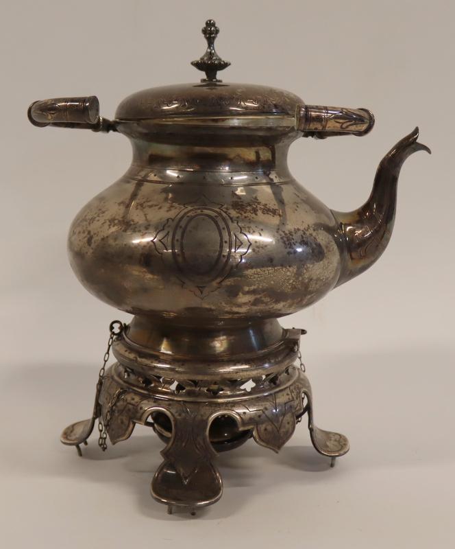 SILVER. Large Dutch .934 Silver Kettle on Stand. (1 of 20)