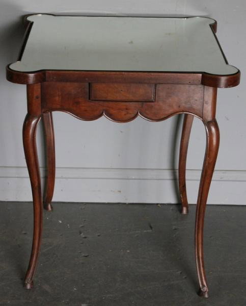 Provincial Style 19th Century Game Table.: From a Mamaroneck, NY estate. Dimensions: 25" square x 28" high. Condition: Replaced mirror top.