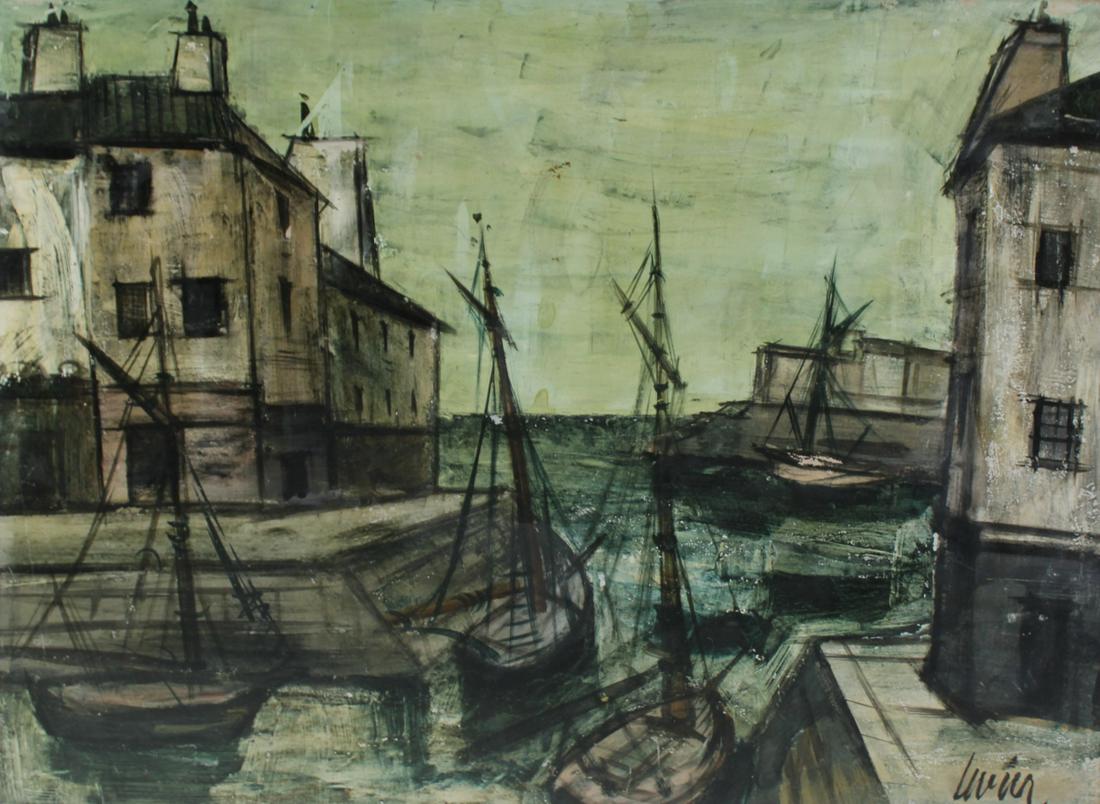 CHARLES LEVIER (FRENCH, 1920-2003).: Landscape. Oil on board. Signed lower right. From a Venice, Florida collection. - Dimensions: 22" h x 29" w.