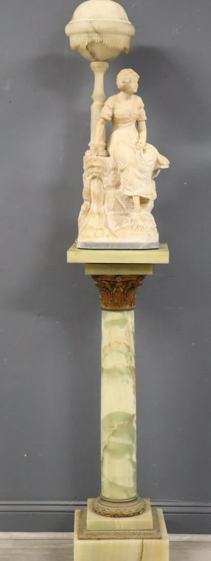 Antique Alabaster Figural Lamp & A Bronze Mounted (1 of 9)