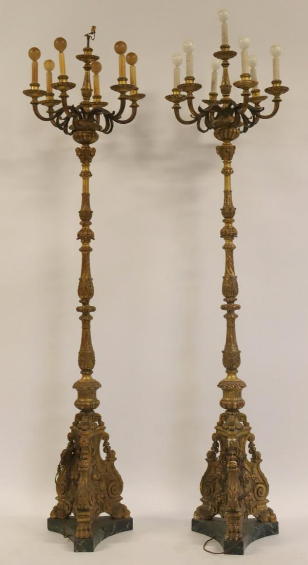 Large & Impressive Pr Of Carved Giltwood Torchiere (1 of 12)