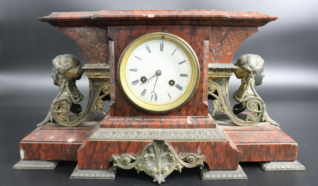 Tiffany & Co. Marble Egyptian Revival Style Clock. (1 of 7)