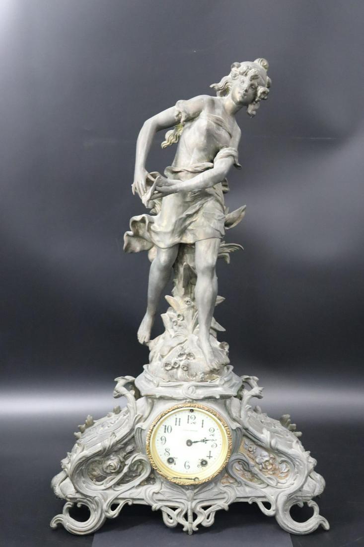 Large Seth Thomas Metal Figural Clock. (1 of 12)