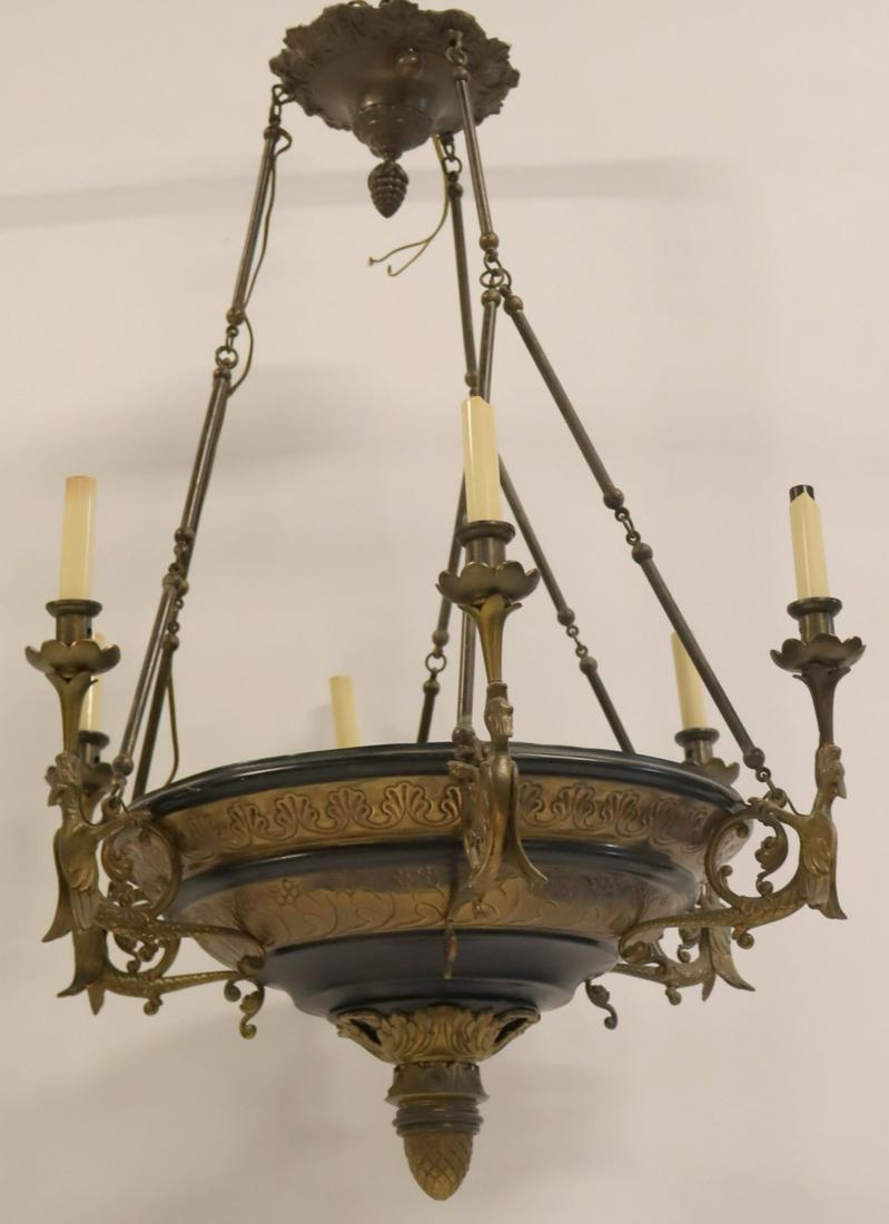 A Vintage Chandelier With Figural Dragon Arms. (1 of 10)