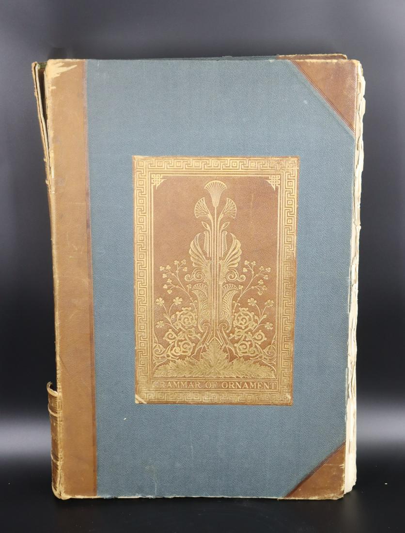 (Book) The Grammar Of Ornament 1856: "The Grammar of Ornament by Owen Jones", Illustrated by examples from various styles of ornament, one hundred folio plates. Drawn on stone by F. Bedford. And Printed in colours by Day and So