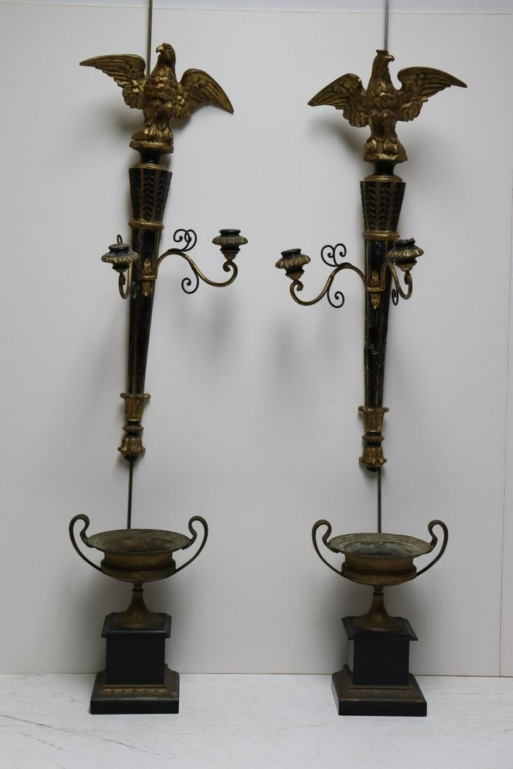 An Antique Pr Of Sconces Together With A Pr Of (1 of 12)