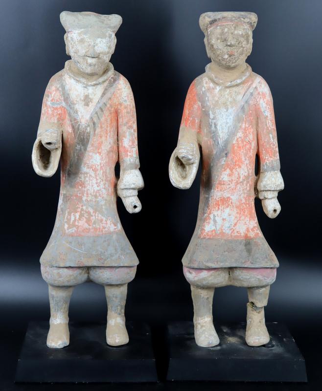 Pair of Chinese Terracotta Warriors on Stands. (1 of 20)