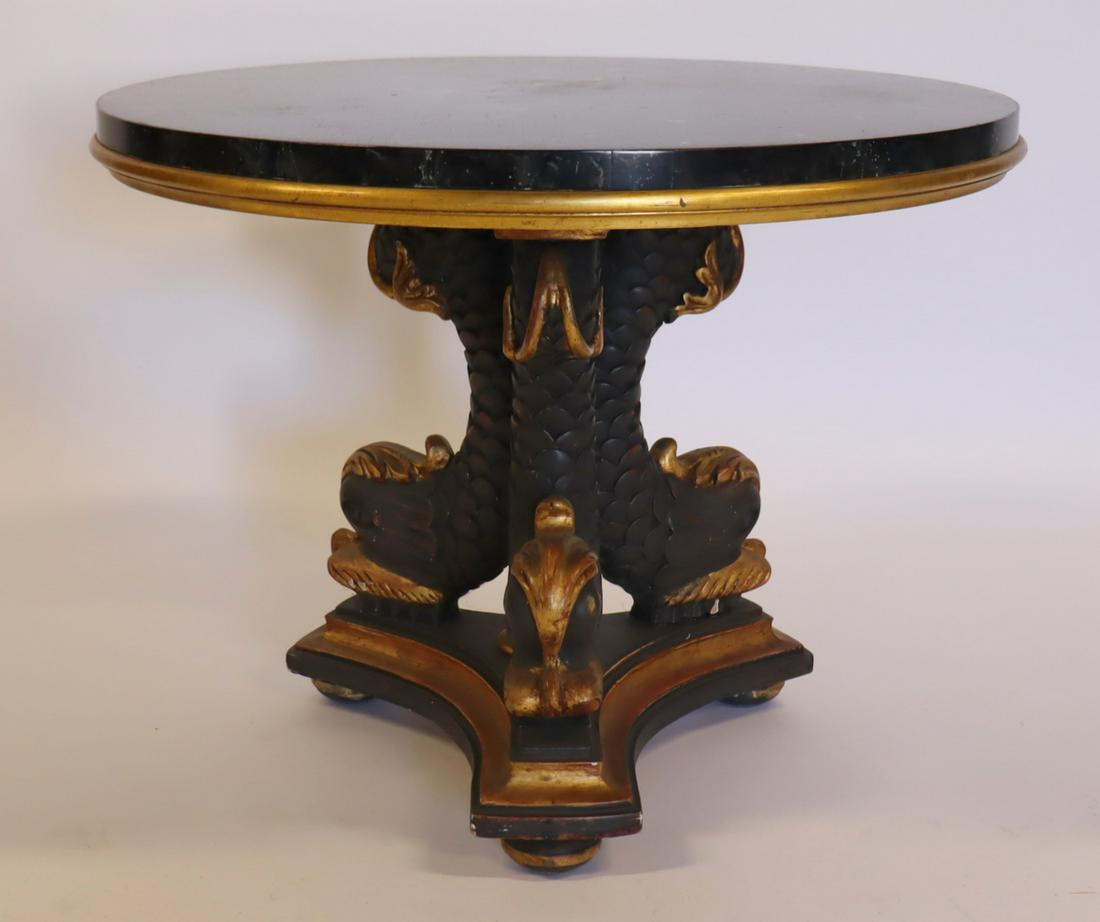 Antique Carved, Ebonized & Gilt Decorated Dolphin (1 of 5)