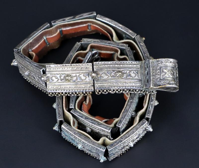 SILVER. Antique Russian Niello .875 Silver Belt. (1 of 16)