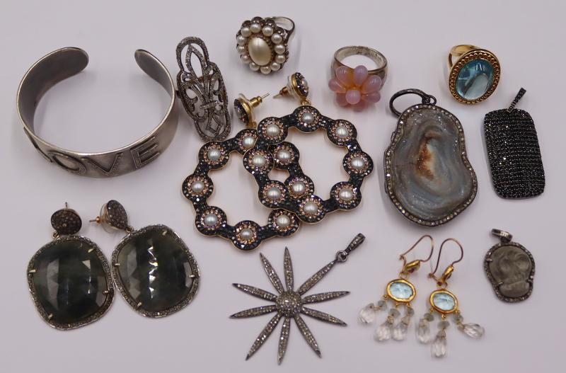 JEWELRY. Collection of Sterling and Costume Jewels (1 of 13)