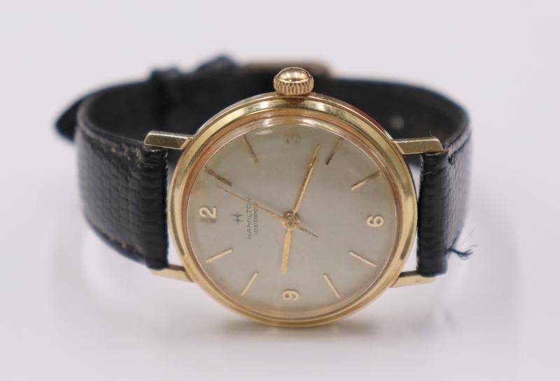 JEWELRY. Hamilton Master Piece 14kt Gold Watch. (1 of 10)