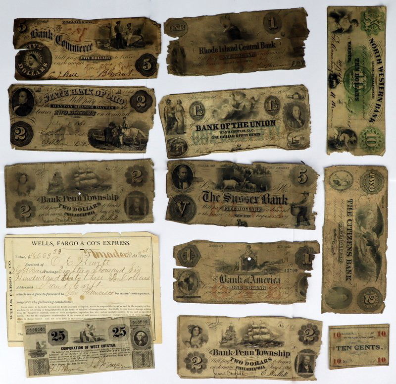 NOTAPHILY. Assorted Obsolete American Currency. (1 of 15)