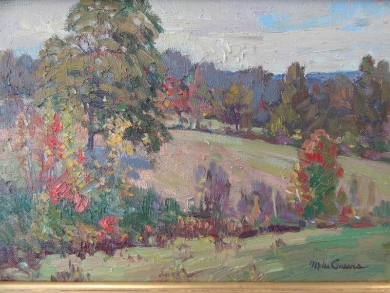 GRAVES, Michael. Oil On Canvas "Autumn.": Beautifully executed oil on canvas. Signed lower right. Michael Graves, American - New England, 1952 -. Dimensions: 8" high x 12" wide. Condition: Very good.