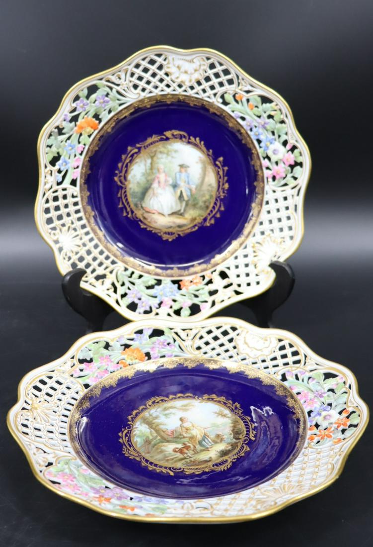 Two Fine Quality Meissen Reticulated Plates (1 of 4)