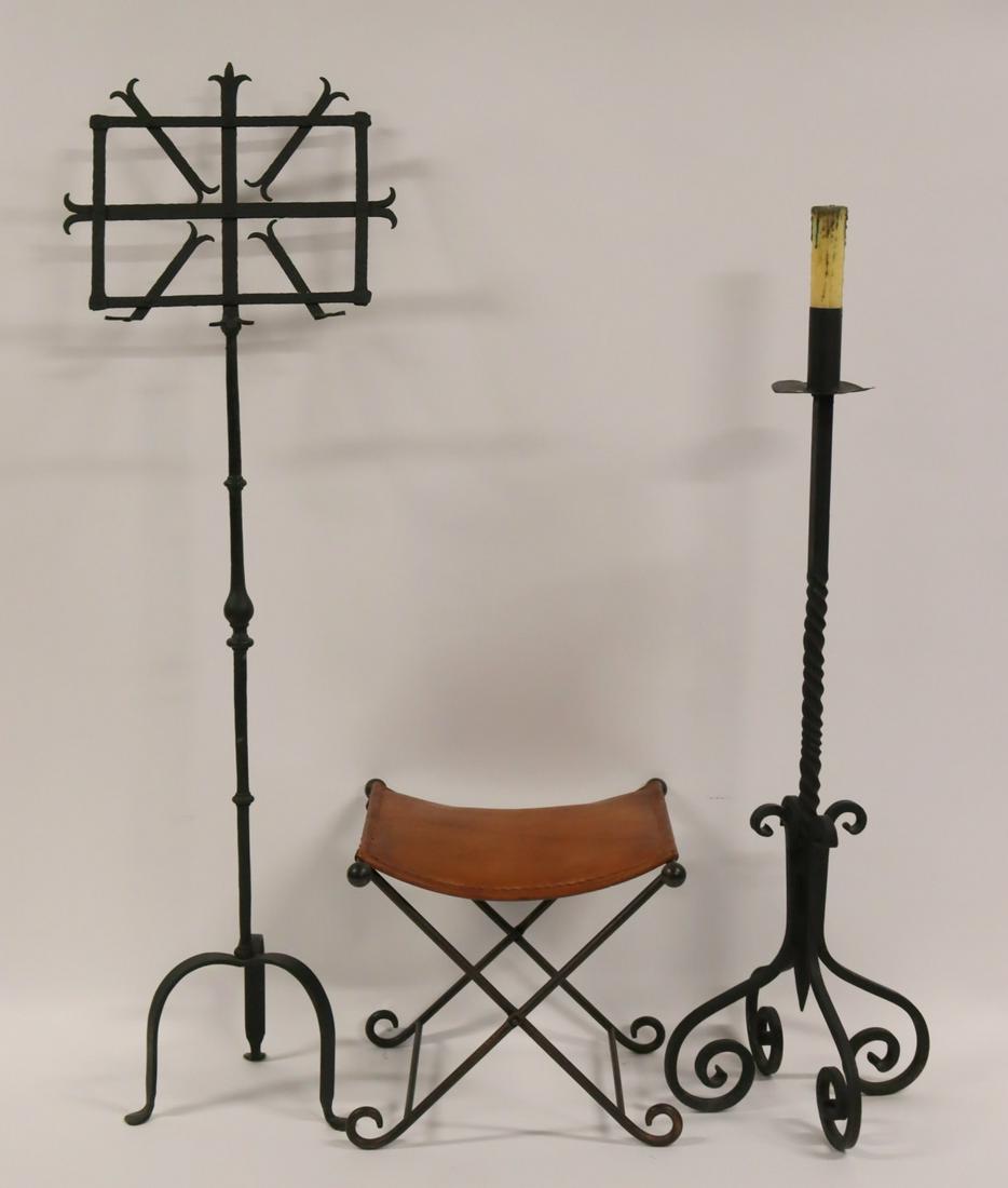 Antique Hand Wrought Iron Music Stand, Folding (1 of 5)