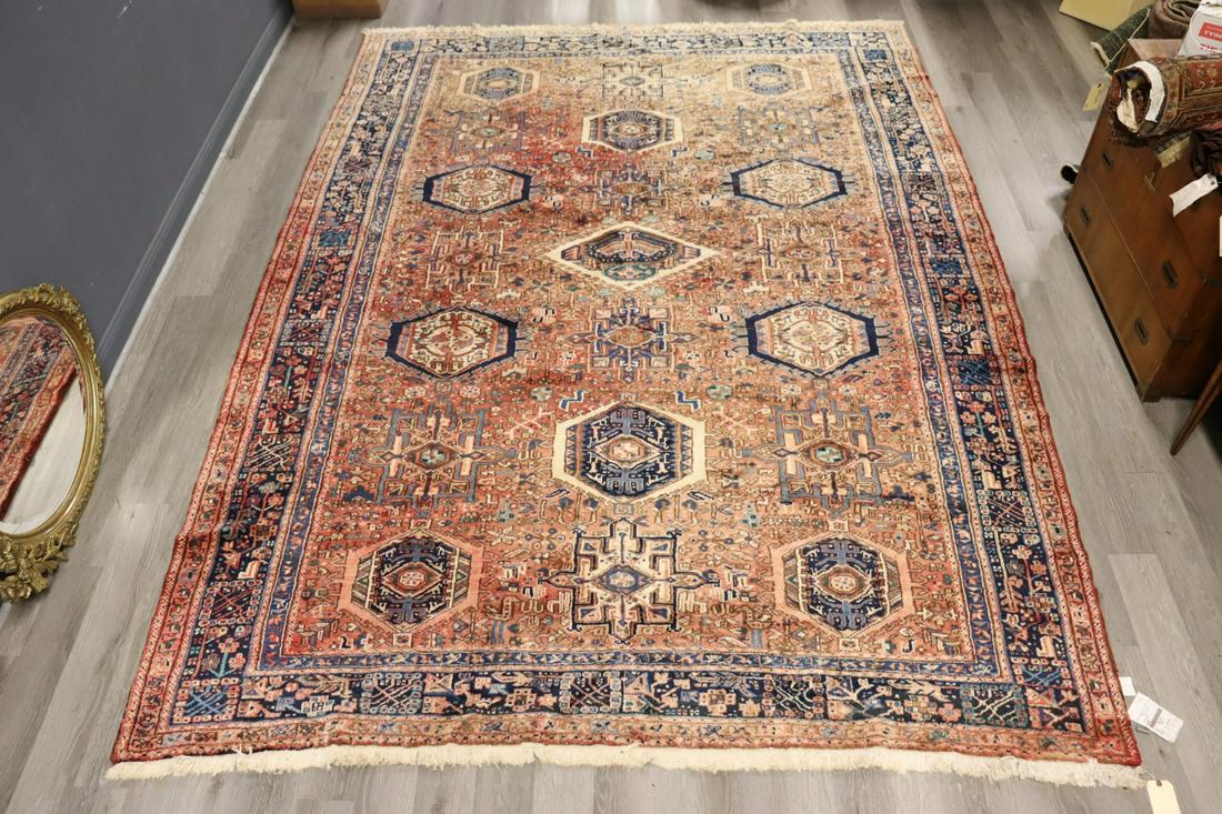 Antique And Finely Hand Knotted Heriz Style Carpet (1 of 8)