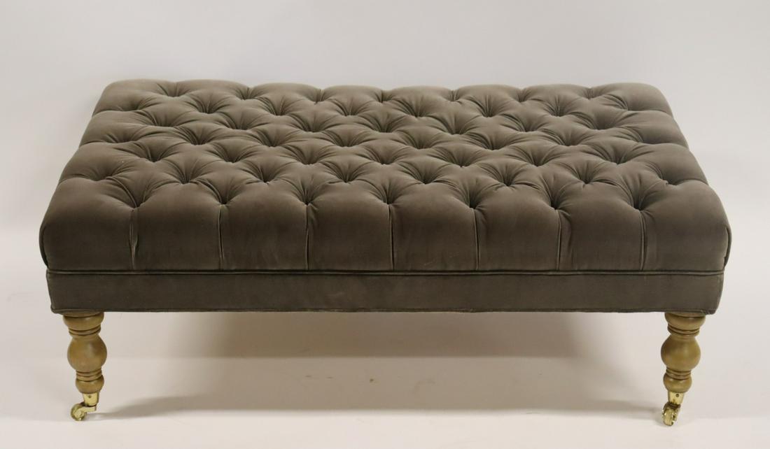 Vintage & Quality Upholstered Ottoman/Bench. (1 of 9)